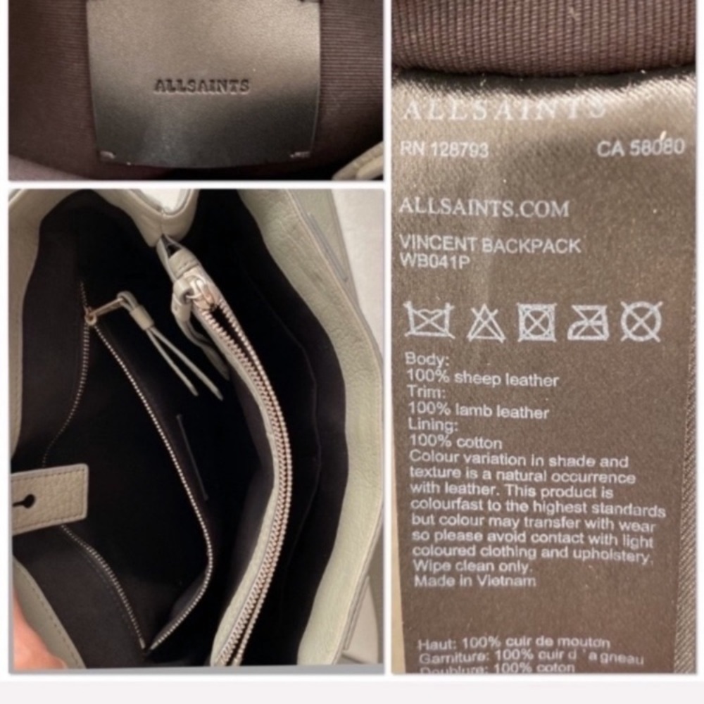 All Saints Vincent blue-gray leather backpack - Picture 5 of 16